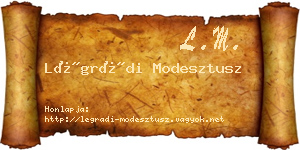 Légrádi Modesztusz névjegykártya
